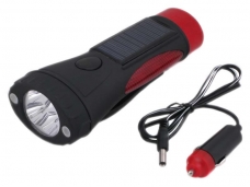 Solar&Hand-Crank Flashlight with Car Charge